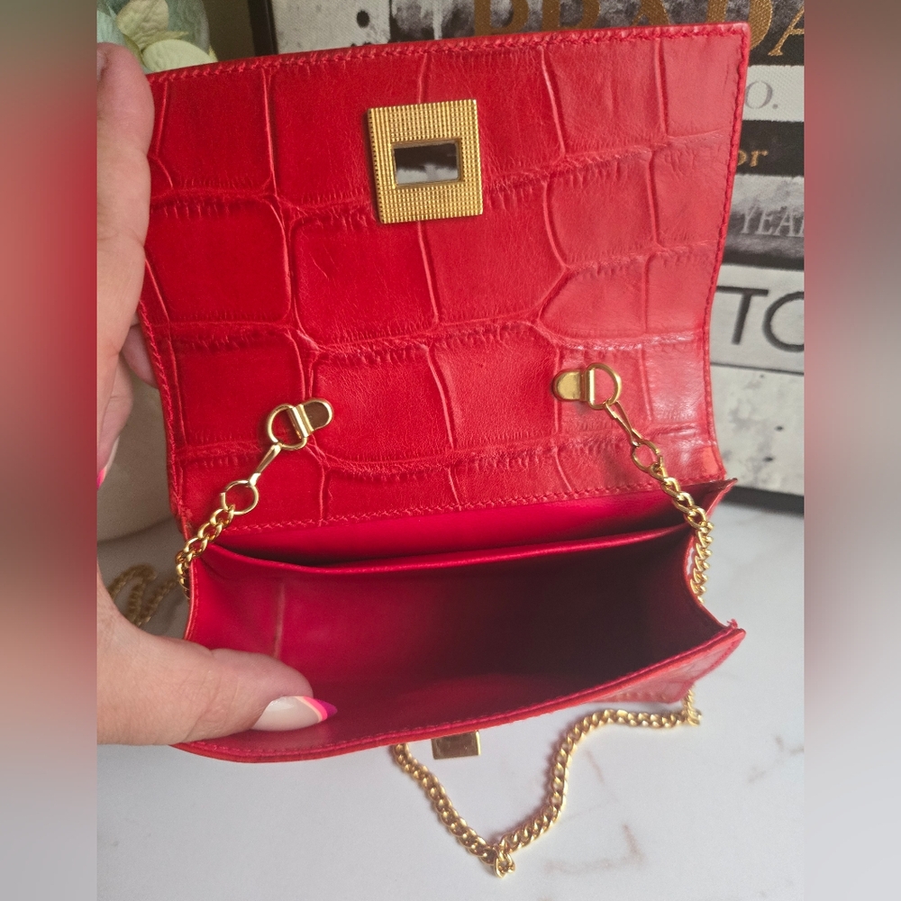 ⛔️SOLD⛔️Nina Ricci Embossed Leather Mini Evening Crossbody Bag EUC - Picture 7 of 12